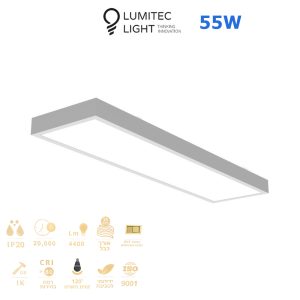 גוף תאורה NEPTUNE 55W מלבני 120X30 לבן