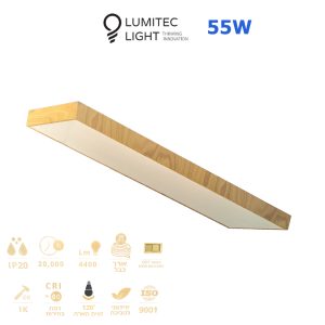 גוף תאורה NEPTUNE 55W מלבני 120X30 עץ