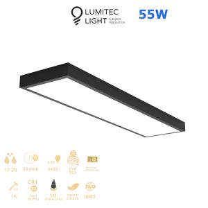 גוף תאורה NEPTUNE 55W מלבני 120X30 שחור