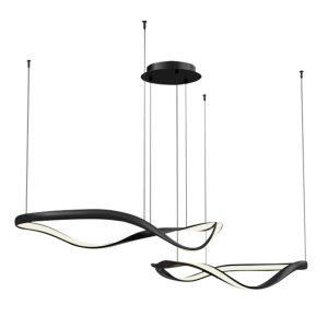 גוף תאורה תלוי "שרתון" כפול שחור