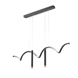 גוף תאורה 40W "גלים" שחור