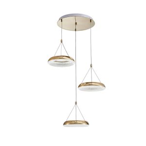 גוף תאורה תלוי "שירז" שלישיה זהב
